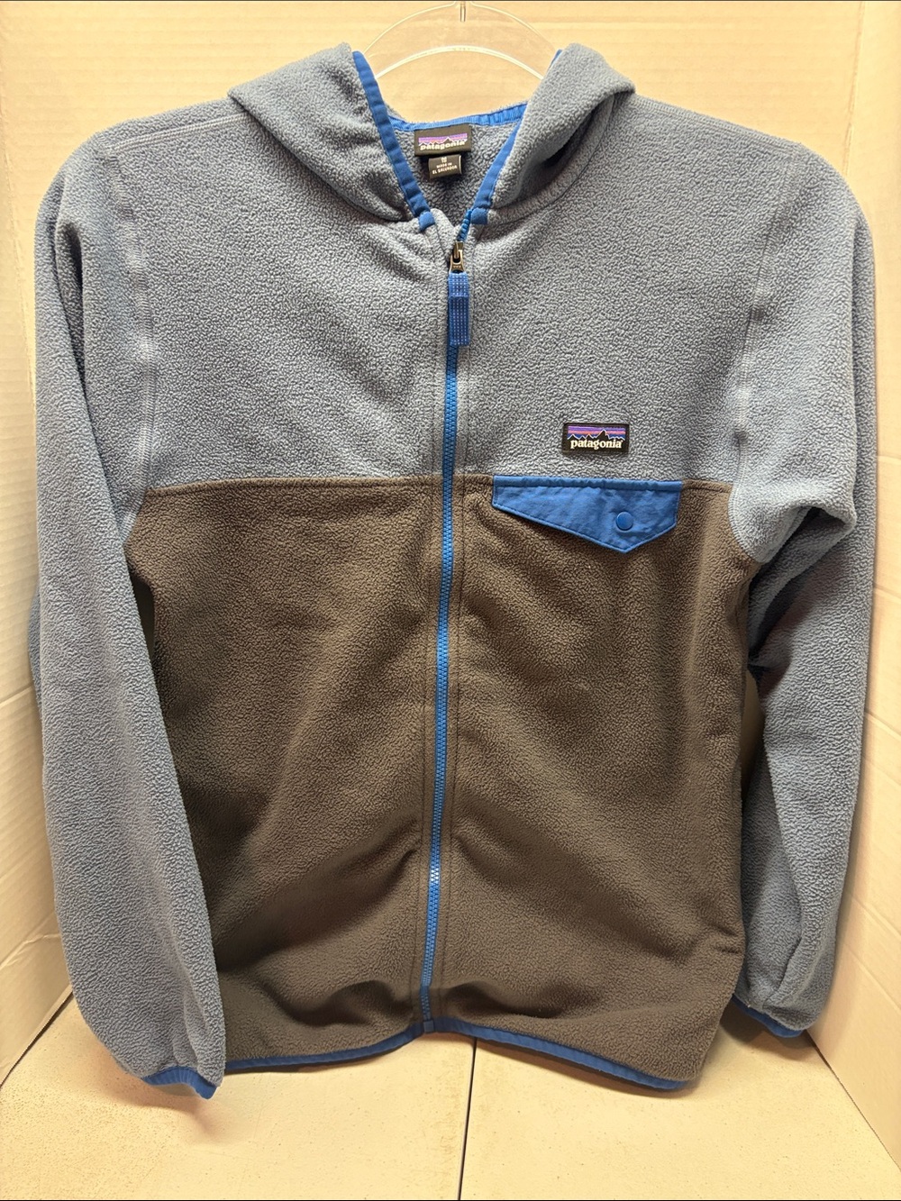 Patagonia Two-Tone Blue & Gray Full-Zip Fleece Jacket